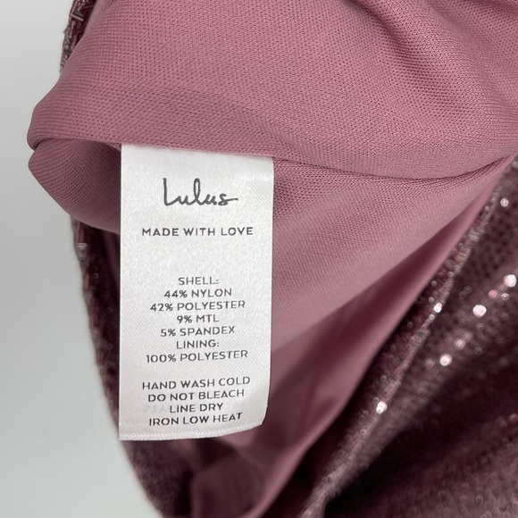 NWT Lulu’s Pink Sequin Dress Size XL Pink and Silver Sequin Dress - Picture 9 of 10